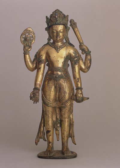 Statuette van de Hindoe god Vishnu, ca.1200 door Nepalese School
