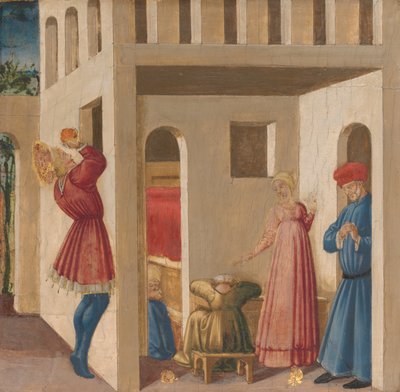 Een Scène uit de Legende van Sint Nicolaas van Bari door Neri di Bicci