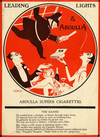 Abdulla Sigaretten, 1920s door Nerman