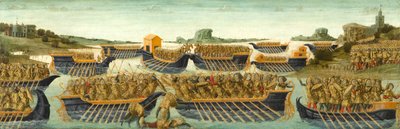 De slag bij Actium, ca. 1475-1480 door Neroccio di Landi