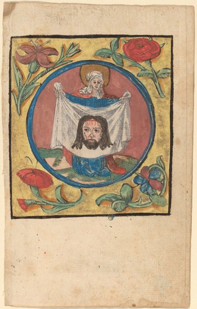 Sint Veronica met de zweetdoek door Netherlandish 15th Century