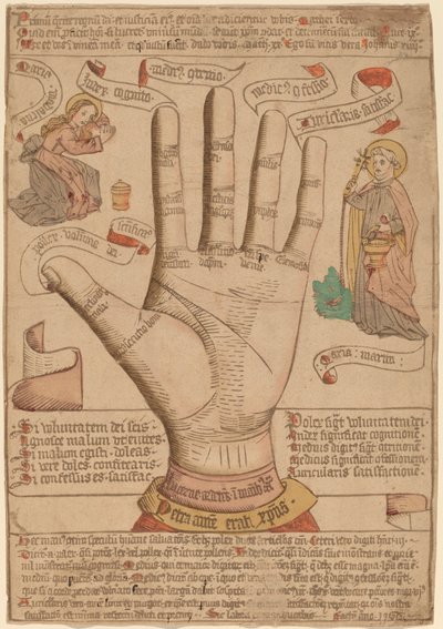 De Hand als Spiegel van Verlossing door Netherlandish 15th Century