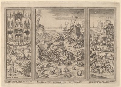 Het Laatste Oordeel Drieluik door Netherlandish 16th Century after Hieronymus Bosch, Hieronymus Cock