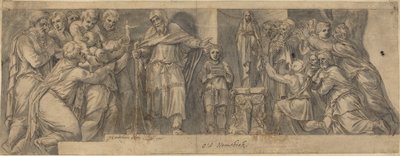 Scène uit de Oude Geschiedenis door Netherlandish 16th Century after Polidoro da Caravaggio