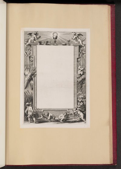 Randillustratie met Putti die Offers aan God Oogsten door Netherlandish 17th Century