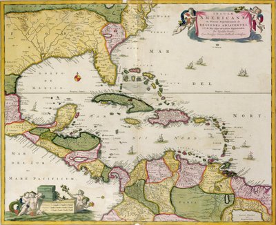 Kaart van Midden-Amerika door Netherlandish School