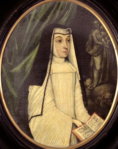 Mary Barbara Huddleston (1708-87) in het habijt van een non van de orde van Augustijnse Kanunnikessen in het Engelse Klooster in Brugge, c.1727 door Netherlandish School