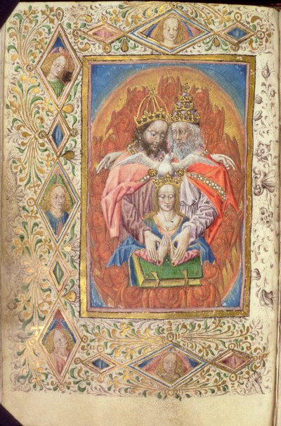 De Drie-eenheid met de Maagd, uit de Getijden van de Eeuwige Wijsheid, c.1470-80 door Netherlandish School