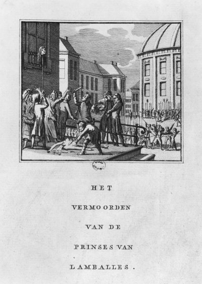 Verminking van Marie Therese Louise de Savoie-Carignan, Prinses van Lamballe op 3 september 1792 door Netherlandish School