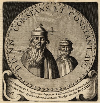Portret van Byzantijnse keizers Constans II en Constantijn IV door Netherlandish School