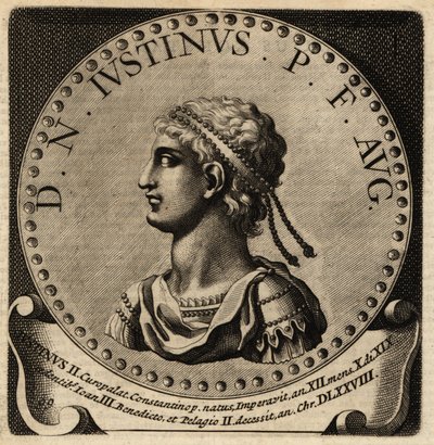 Portret van Romeinse keizer Justinus II door Netherlandish School