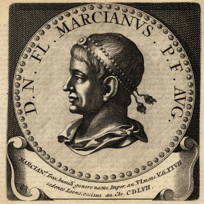 Portret van Romeinse keizer Marcianus door Netherlandish School