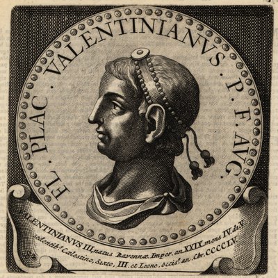 Portret van Romeinse keizer Valentinianus III door Netherlandish School