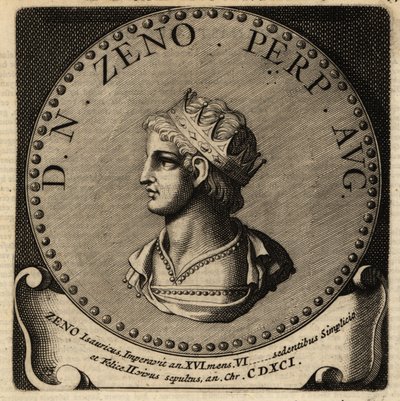 Portret van Romeinse keizer Zeno door Netherlandish School