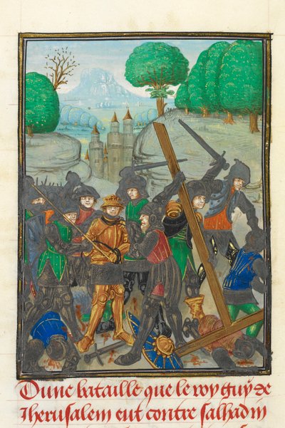 De nederlaag van Guy de Lusignan en het verlies van het Heilige Kruis, illustratie uit 
