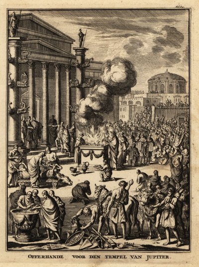 Offer voor de tempel van Jupiter in Rome door Netherlandish School