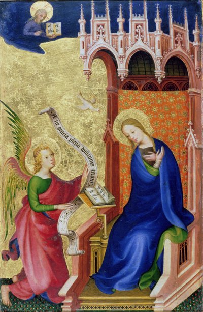 De Annunciatie, uit een opvouwbaar altaarstuk, ca.1400 door Netherlandish School