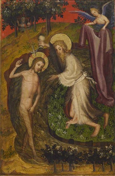 De Doop, uit een opvouwbaar altaarstuk, ca.1400 door Netherlandish School