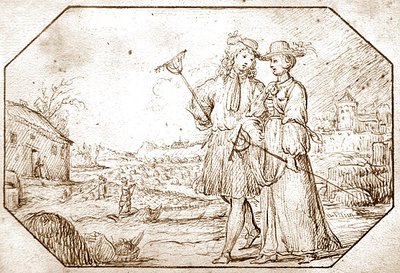 De vier seizoenen: Lente - Schoffelen, c.1675 door Netherlandish School