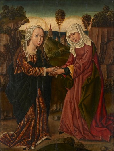 De Maagd en Sint Elisabeth door Netherlandish School
