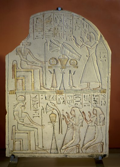 Kunst Egypte Stele van Penboui bij Toueris en Isis Hathor door New Kingdom Egyptian