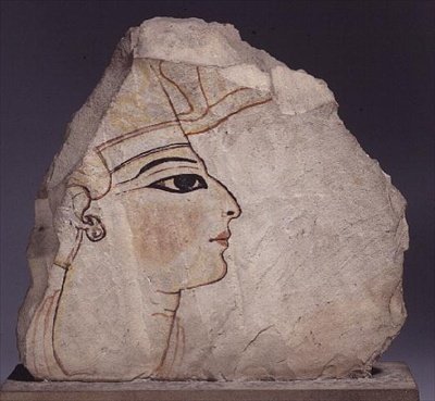 Ostracon met het profiel van een koning door New Kingdom Egyptian