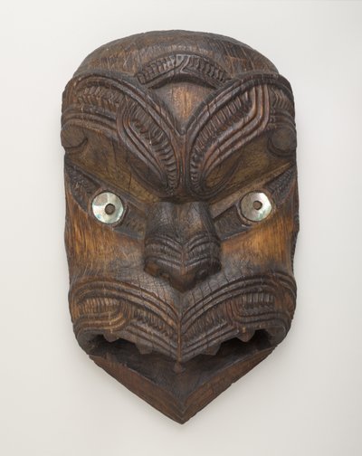 Giechelmasker (Koruru) uit Gisborne, Noordereiland, c.1860 door New Zealand School