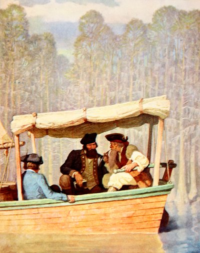 Kapitein Flood op een vergadering in een cutter door Newell Convers (after) Wyeth