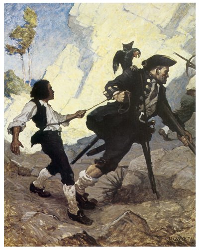 Illustratie van 1911 door Newell Convers Wyeth (1882-1945) voor de roman 