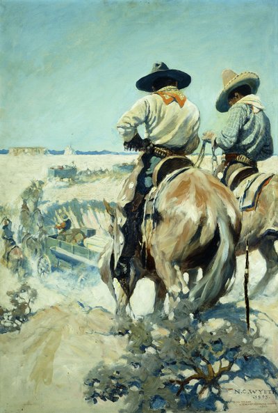 Bevoorradingswagens door Newell Convers Wyeth