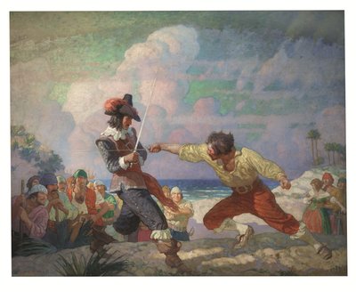 Het duel op het strand door Newell Convers Wyeth