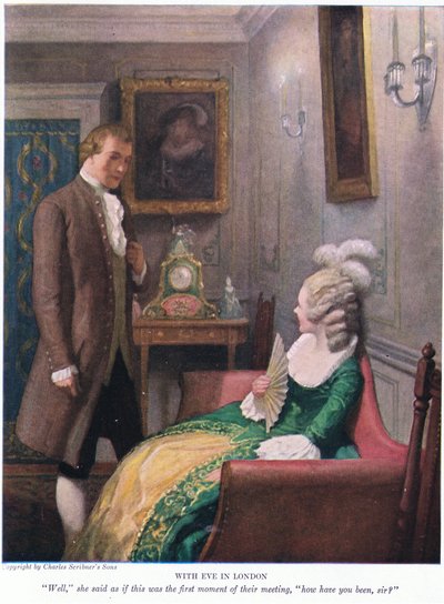 Met Eva in Londen! Nou, zei ze alsof het het eerste moment van hun ontmoeting was, hoe gaat het met u, meneer? door Newell Convers Wyeth