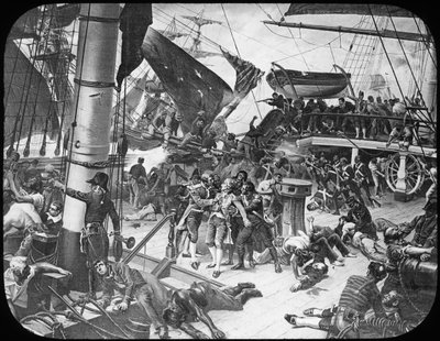 Het dek van HMS Victory, 1805 door Newton and Co