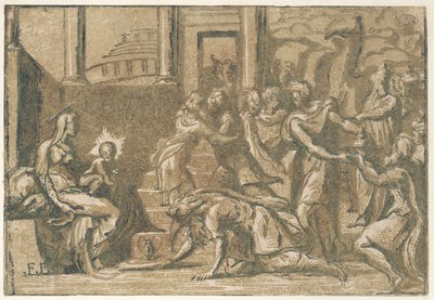 De aanbidding der wijzen door Giuseppe Niccolò Vicentino