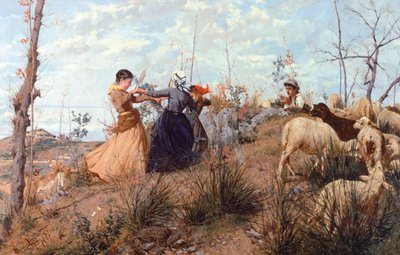 Ring-around-the-rosey, door Niccolo Cannicci (1846-1906) door Niccolo Cannicci