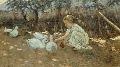 De kleine ganzenhoeder, ca. 1892, van Niccolo Cannicci (1846-1906) door Niccolo Cannicci