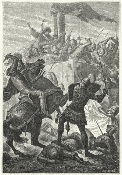 De strijd om de Lombardische carroccio bij de Slag bij Cortenouva door Niccolo Sanesi