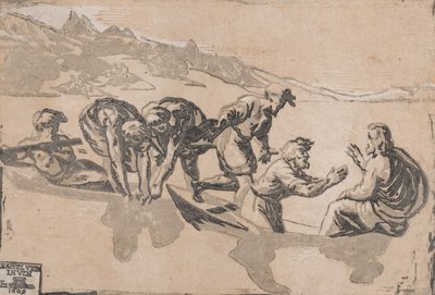 Het Wonder van de Vissen, naar Raphael door Niccolo Vicentino