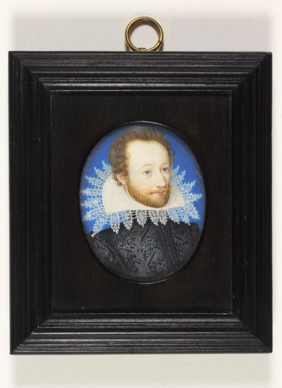 Een heer genaamd de Graaf van Essex door Nicholas (school of) Hilliard
