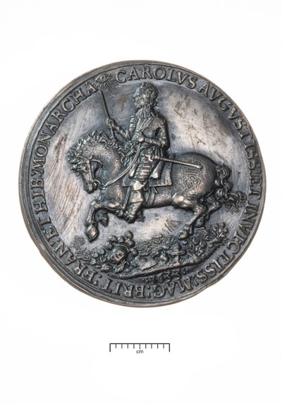 Charles I, terugkeer naar Londen na de kroning in Edinburgh, 1633 (zilver) door Nicholas Briot