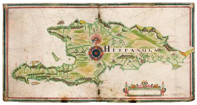 Kaart van Hispaniola door Nicholas Comberford