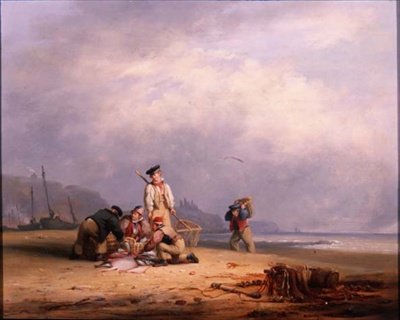 Vissersvolk Sorteert de Dagvangst door Nicholas Condy
