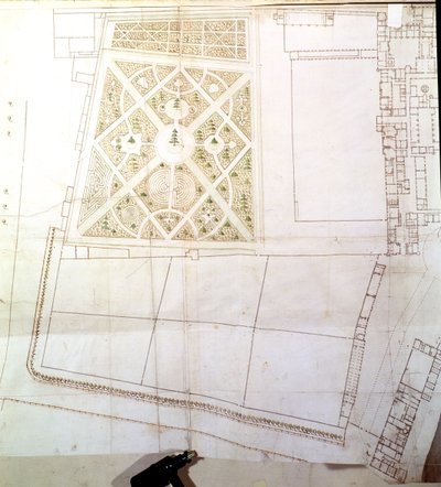 Plattegrond en onderzoek van The Wilderness, Hampton Court, c.1710-14 door Nicholas Hawksmoor