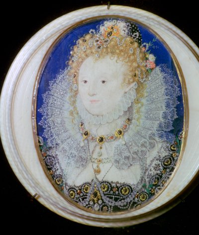 Hedendaags miniatuurportret van Elizabeth I van Engeland door Nicholas Hilliard