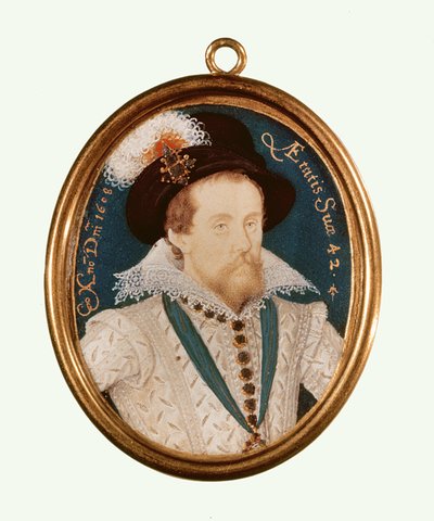 Koning James I door Nicholas Hilliard
