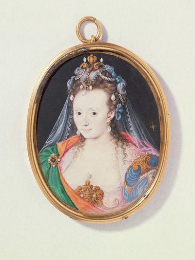Miniatuur van Arabella Stuart, hertogin van Lennox, 1593 door Nicholas Hilliard