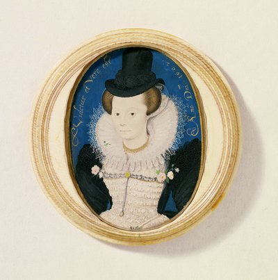 Miniatuur van een onbekende vrouw, 1602 door Nicholas Hilliard