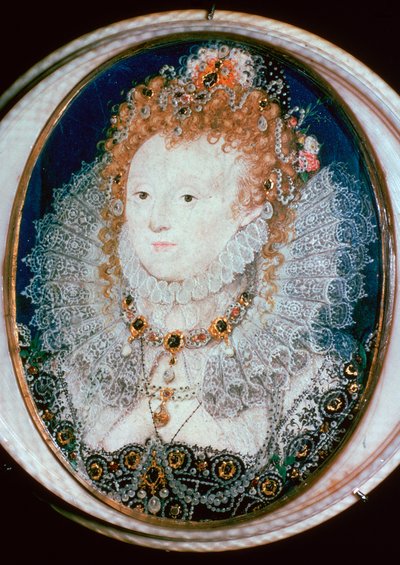 Miniatuurportret van Koningin Elizabeth I door Nicholas Hilliard
