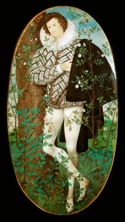 Miniatuurportret van een jonge man, 16e eeuw door Nicholas Hilliard