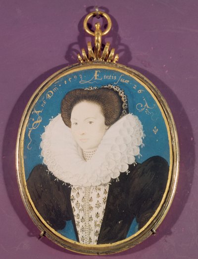 Mevrouw Holland (hofdame van Elizabeth I), 26 jaar oud, 1593 door Nicholas Hilliard